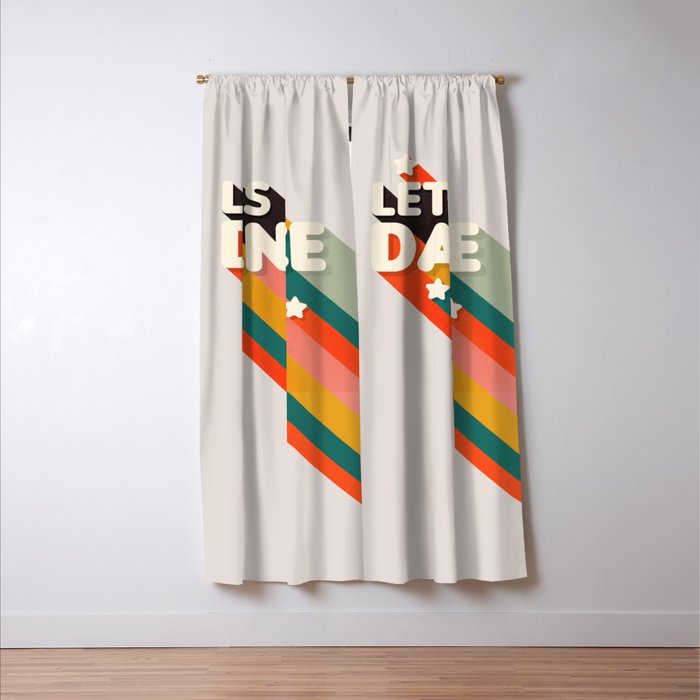 Let's Dance - retro rainbow typography Window Curtain Gallery Image 3