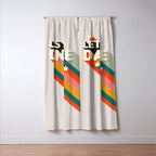 Let's Dance - retro rainbow typography Window Curtain Gallery Image 3