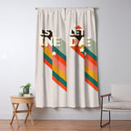 Let's Dance - retro rainbow typography Window Curtain Gallery Image 5