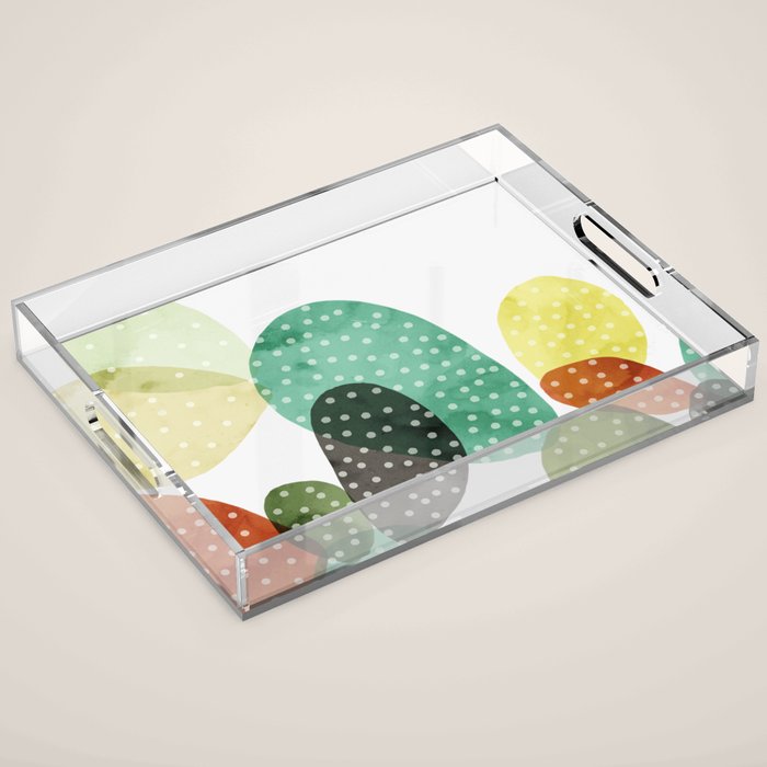 Cactus watercolor Acrylic Tray Gallery Image 1