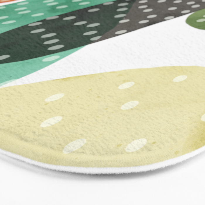Cactus watercolor Bath Mat Gallery Image 3