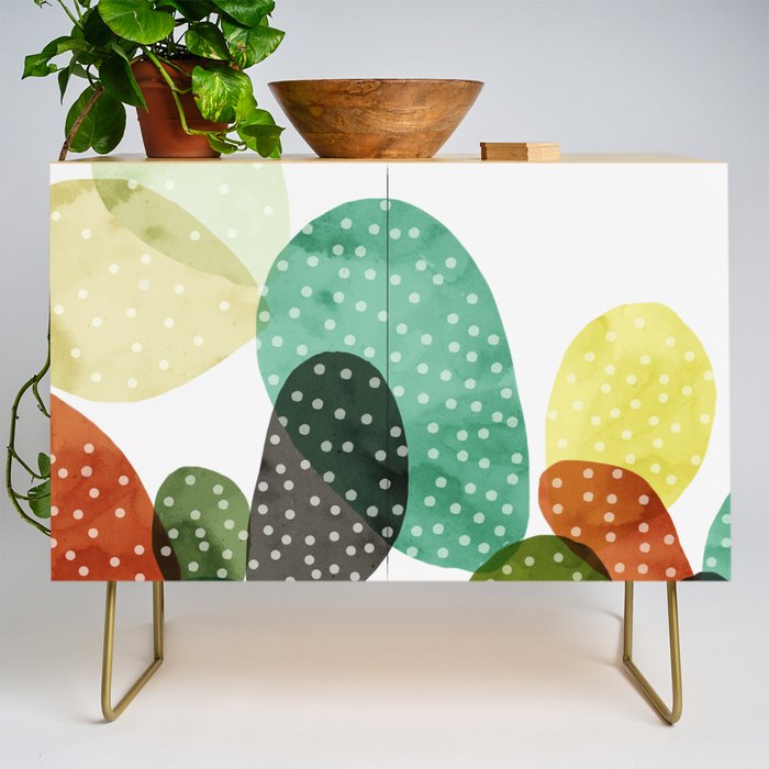Cactus watercolor Credenza Gallery Image 1