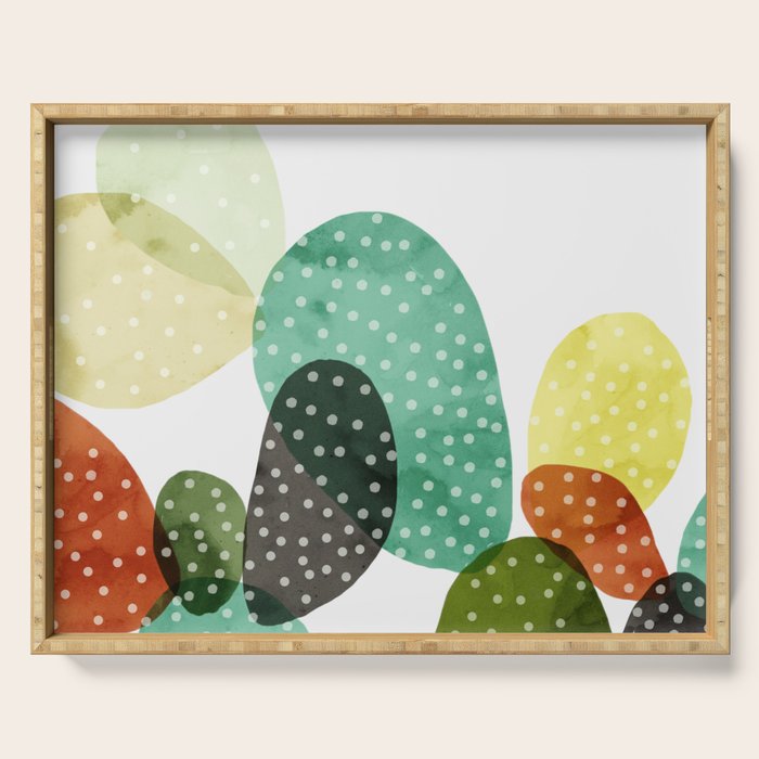 Cactus watercolor Serving Tray Gallery Image 1