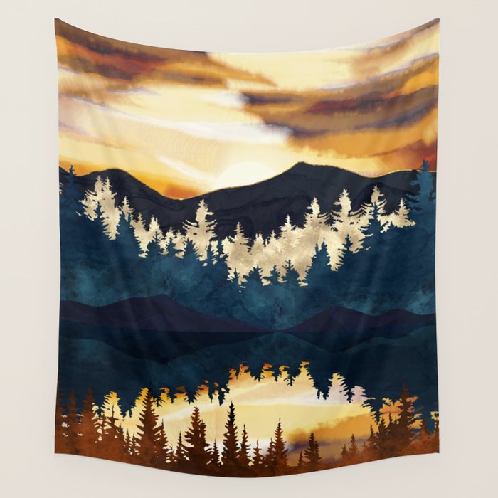 Fall Sunset Wall Tapestry Gallery Image 1