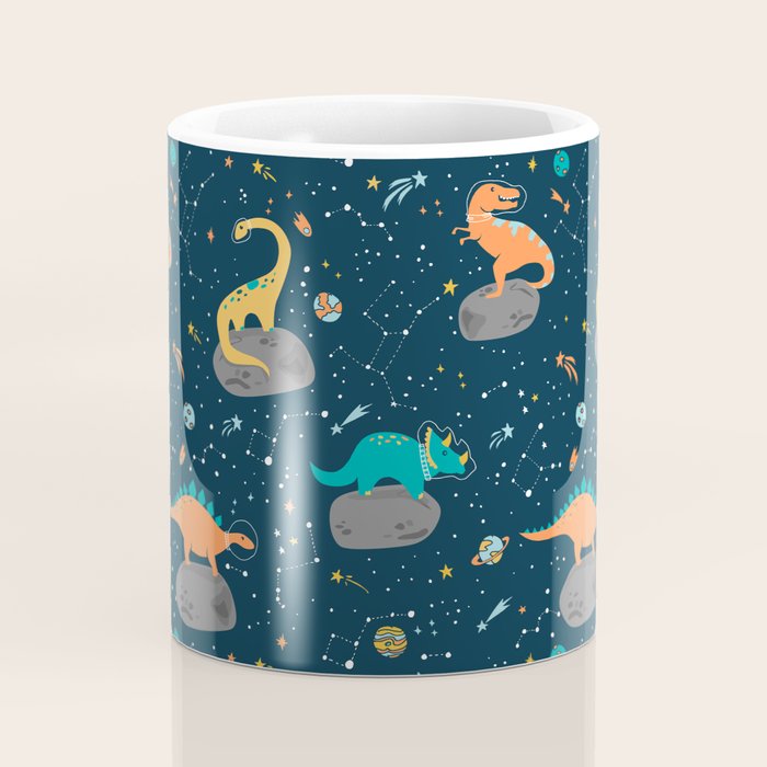 Dinosaurs Floating on an Asteroid Coffee Mug Gallery Image 4