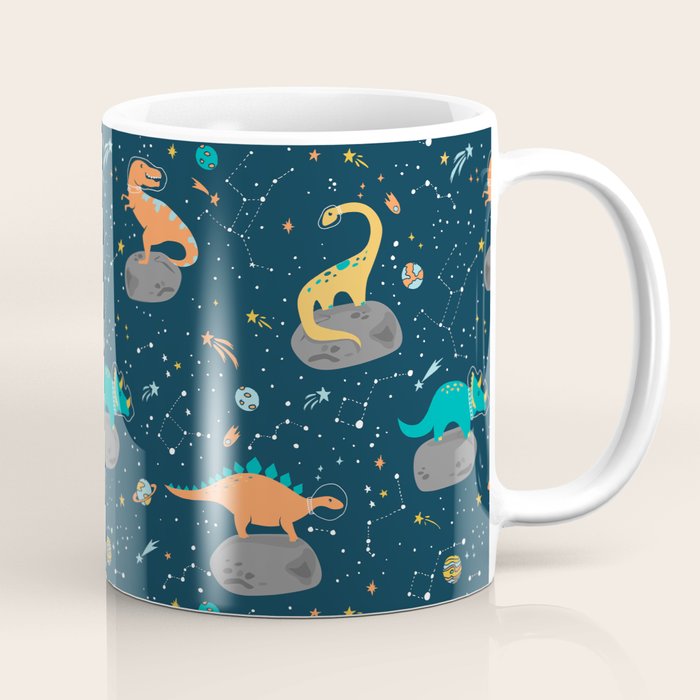 Dinosaurs Floating on an Asteroid Coffee Mug Gallery Image 1