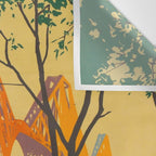 Mid Century Colorful Travel Posters Forth Bridge British Railways Wall Tapestry Gallery Image 3