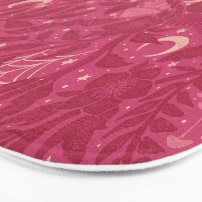 Mysterious Garden - dark pink Bath Mat Gallery Image 3