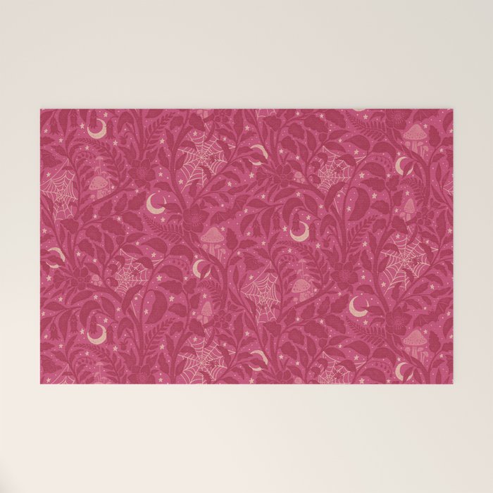 Mysterious Garden - dark pink Welcome Mat Gallery Image 1