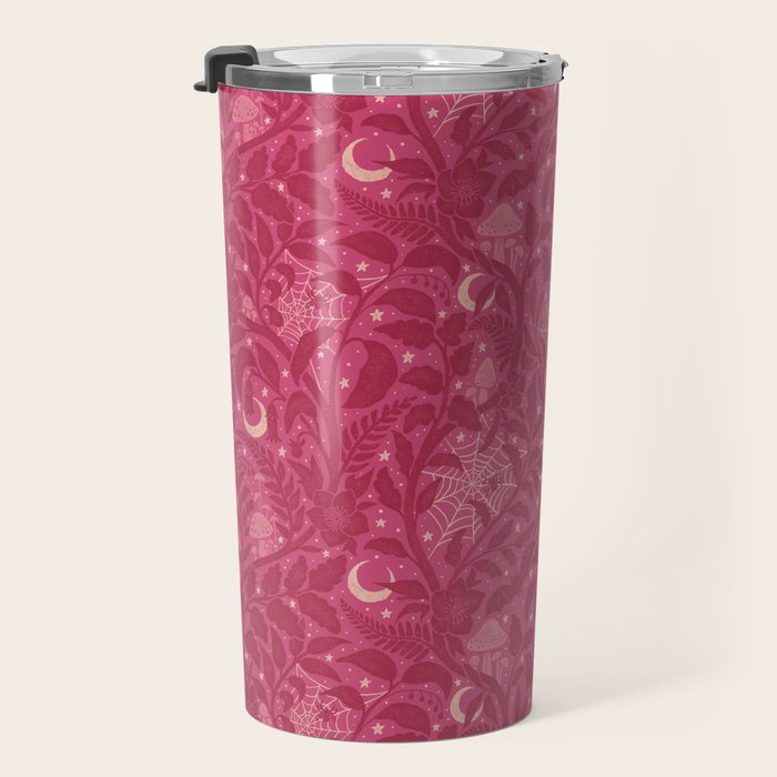 Mysterious Garden - dark pink Travel Mug Gallery Image 3