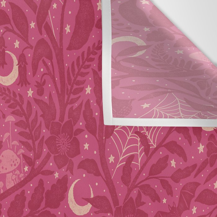 Mysterious Garden - dark pink Wall Tapestry Gallery Image 3