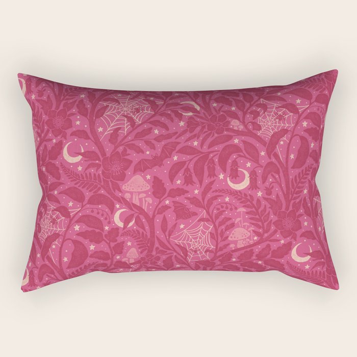 Mysterious Garden - dark pink Rectangular Pillow Gallery Image 1