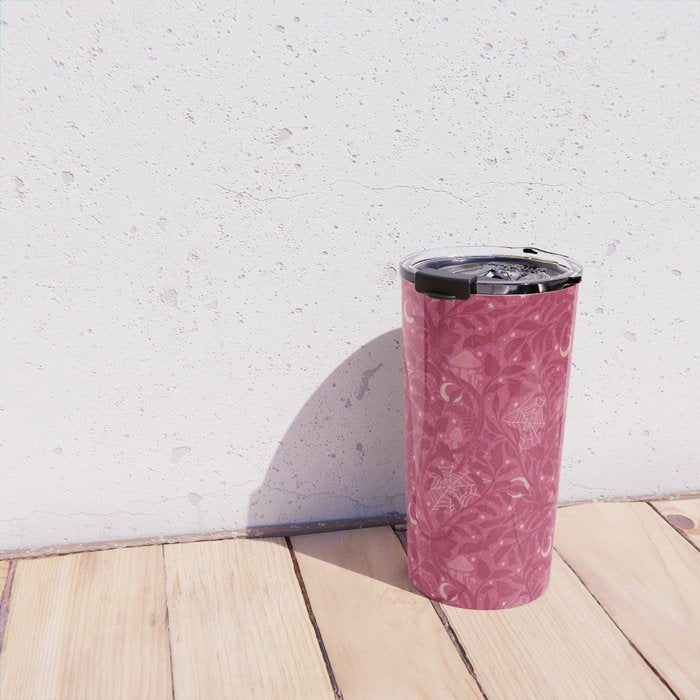 Mysterious Garden - dark pink Travel Mug Gallery Image 4