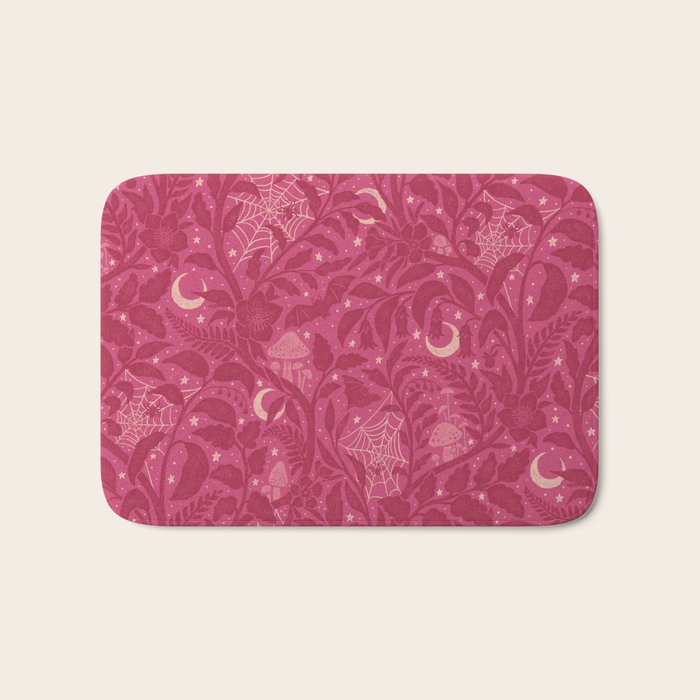 Mysterious Garden - dark pink Bath Mat Gallery Image 1