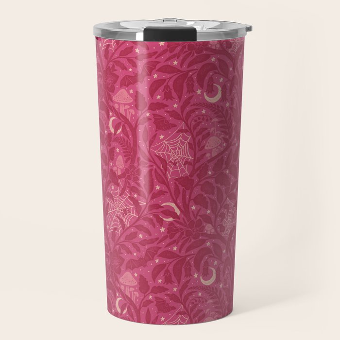 Mysterious Garden - dark pink Travel Mug Gallery Image 1
