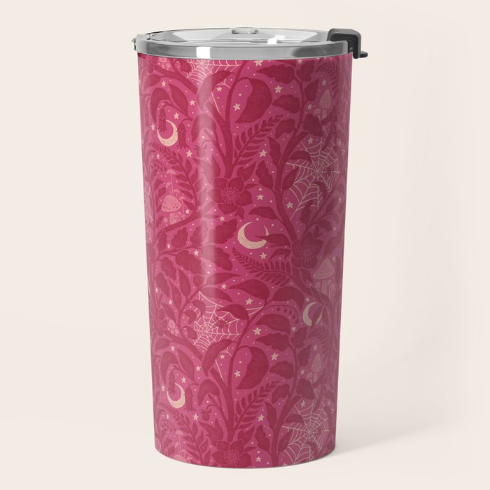 Mysterious Garden - dark pink Travel Mug Gallery Image 2