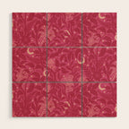 Mysterious Garden - dark pink Wood Wall Art Gallery Image 1