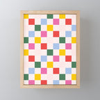 Retro Bauhaus Pattern | Abstract Shapes | Geometric Checks Mini Art Print Gallery Image 1