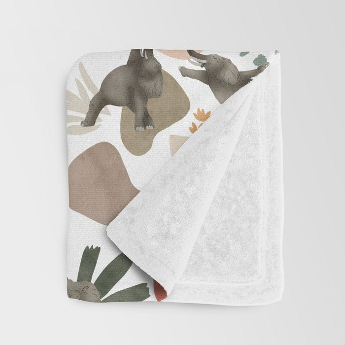 Elephant yoga 01 Throw Blanket Gallery Image 3