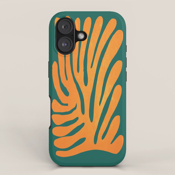 Pine Green & Tangerine: Matisse Paper Cutouts 01 iPhone Case Gallery Image 1
