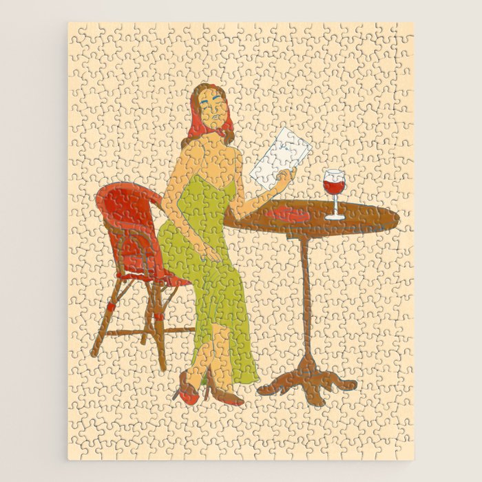 Woman at a Cafe in Rome Jigsaw Puzzle Gallery Image 1