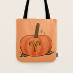 Aries Pumpkin Tote Bag Gallery Image 1