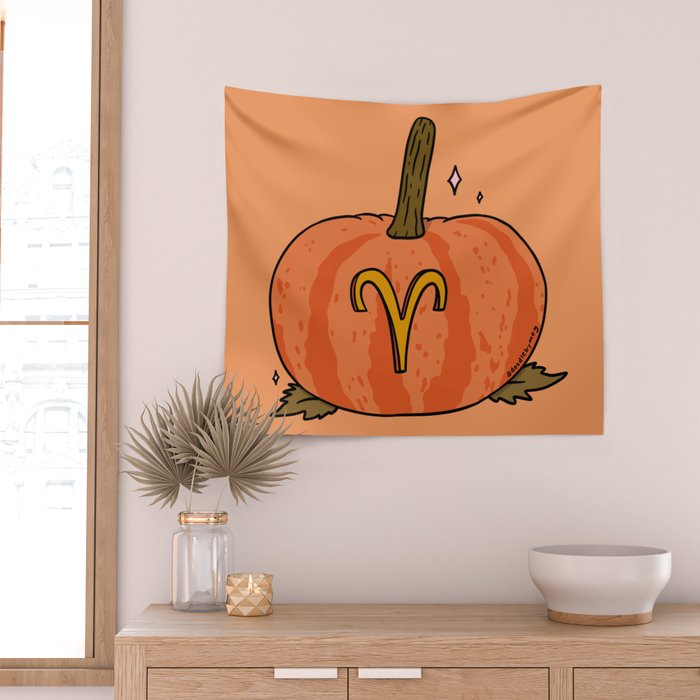 Aries Pumpkin Wall Tapestry Gallery Image 2
