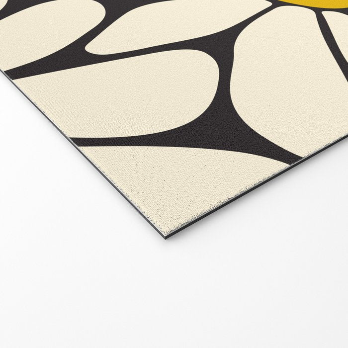 Big Daisy - Groovy Flower - Black, White and Yellow Welcome Mat Gallery Image 2