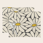 Big Daisy - Groovy Flower - Black, White and Yellow Placemat Gallery Image 1
