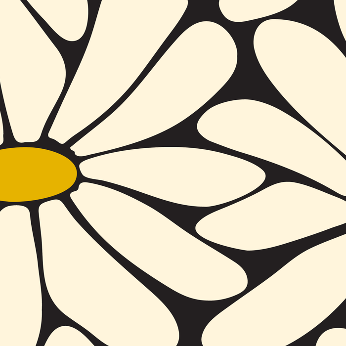 Big Daisy - Groovy Flower - Black, White and Yellow Coffee Mug Gallery Image 2