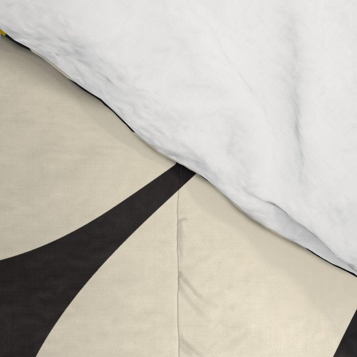 Big Daisy - Groovy Flower - Black, White and Yellow Comforter Gallery Image 4