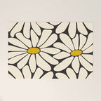 Big Daisy - Groovy Flower - Black, White and Yellow Welcome Mat Gallery Image 1
