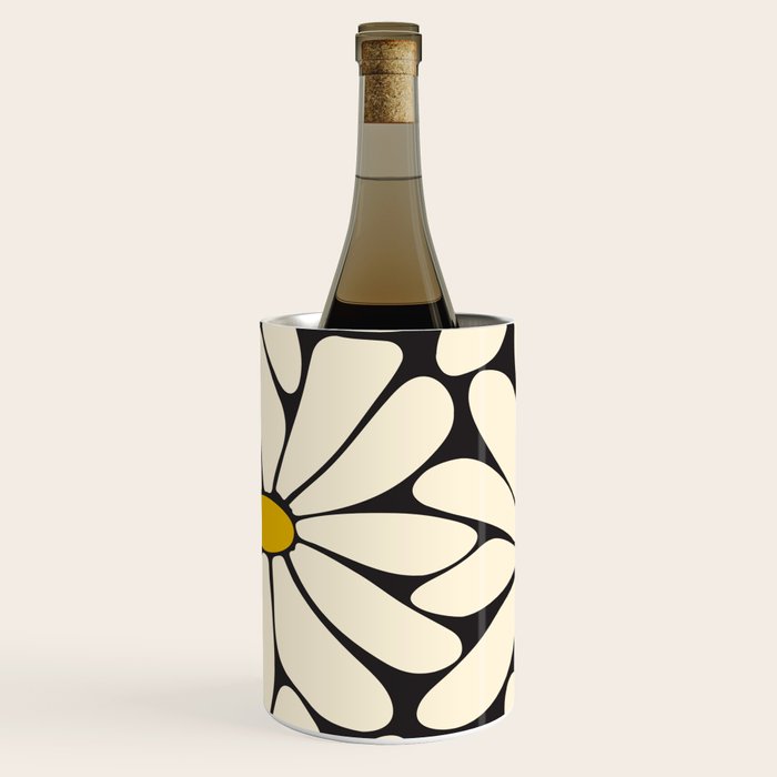 Big Daisy - Groovy Flower - Black, White and Yellow Wine Chiller Gallery Image 1