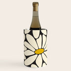 Big Daisy - Groovy Flower - Black, White and Yellow Wine Chiller Gallery Image 3
