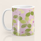 Summer Leaves and Berries on Pink Coffee Mug Gallery Image 3