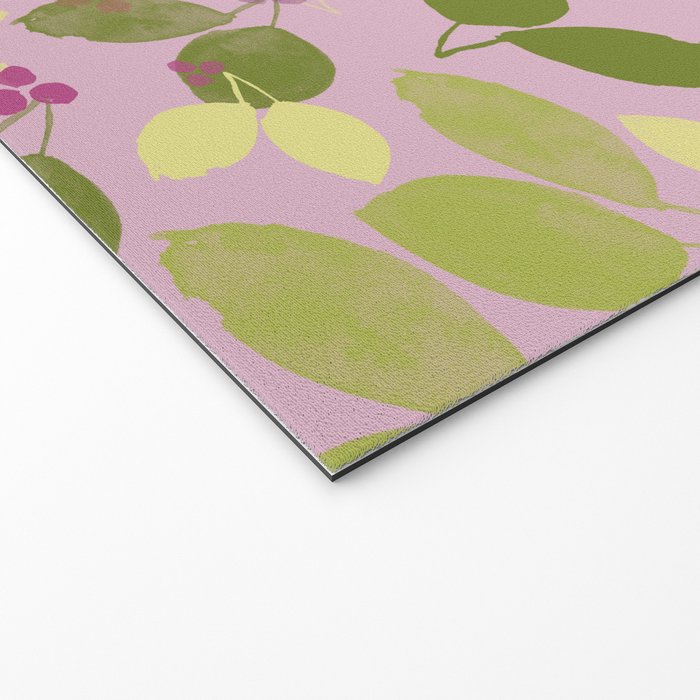 Summer Leaves and Berries on Pink Welcome Mat Gallery Image 2