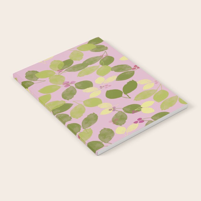 Summer Leaves and Berries on Pink Notebook Gallery Image 2