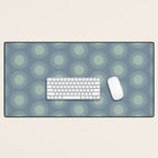 Boho Summer Sun Pattern V Neutral Blue Sage Green Desk Mat Gallery Image 1