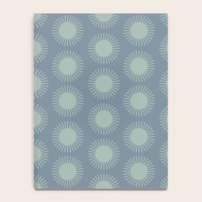 Boho Summer Sun Pattern V Neutral Blue Sage Green Notebook Gallery Image 4