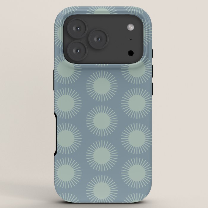Boho Summer Sun Pattern V Neutral Blue Sage Green iPhone Case Gallery Image 7