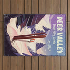Deer Valley, park city, Utah, ski poster print. Outdoor Rug Gallery Image 1