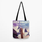 Deer Valley, park city, Utah, ski poster print. Tote Bag Gallery Image 2