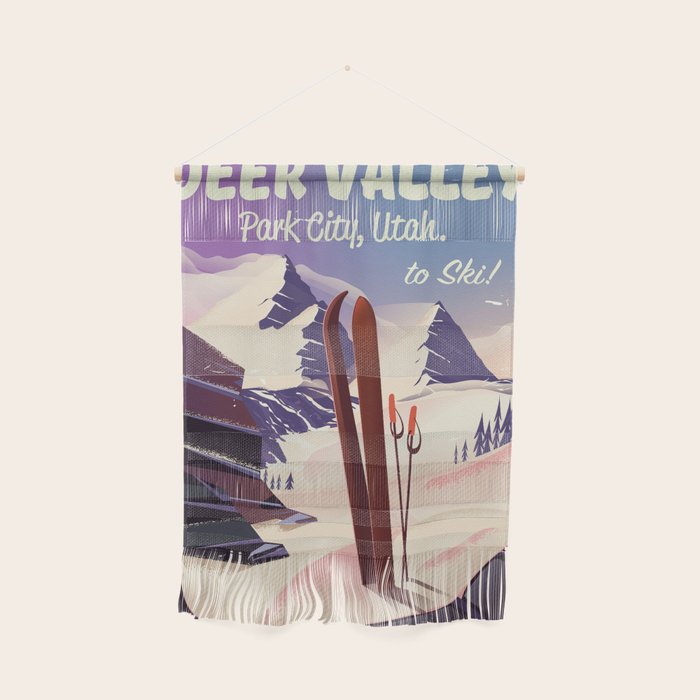 Deer Valley, park city, Utah, ski poster print. Wall Hanging Gallery Image 1
