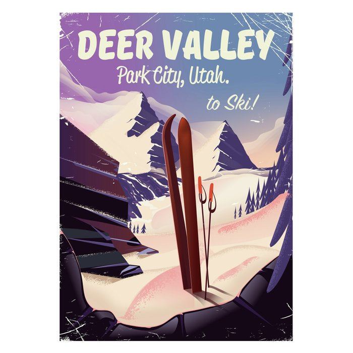 Deer Valley, park city, Utah, ski poster print. Coffee Mug Gallery Image 2