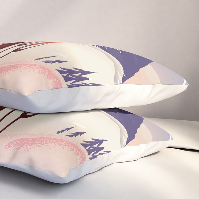 Deer Valley, park city, Utah, ski poster print. Pillow Sham Gallery Image 3