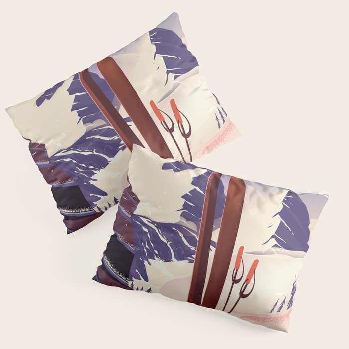 Deer Valley, park city, Utah, ski poster print. Pillow Sham Gallery Image 3