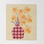 Daffodils and vase Throw Blanket Gallery Image 2