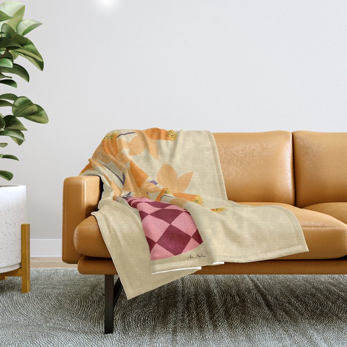 Daffodils and vase Throw Blanket Gallery Image 1