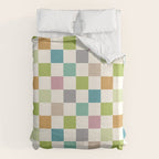 Retro Colorful Checkered Pattern II Duvet Cover Gallery Image 6
