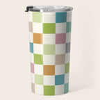 Retro Colorful Checkered Pattern II Travel Mug Gallery Image 3